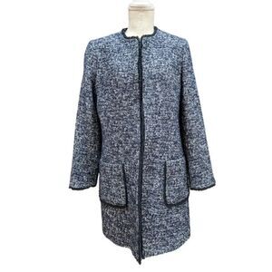 Helene London Women's Blue Tweed Coat Size M